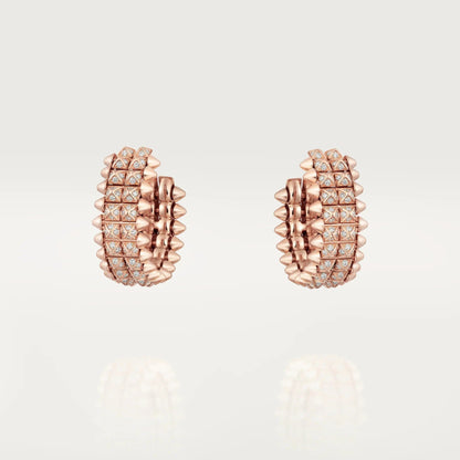 [Stars Jewelry]CLASH 9.2MM FULL DIAMOND DOUBLE ROW EARRINGS