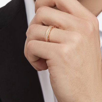 [Stars Jewelry]ZERO 1 ONE-BAND PAVED DIAMONDS ON THE SPIRAL RING