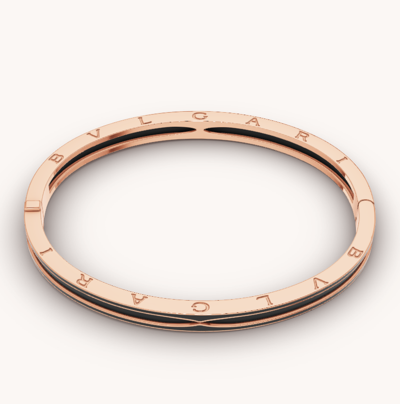 [Stars Jewelry]ZERO 1 PINK GOLD WITH MATTE BLACK CERAMIC BRACELET