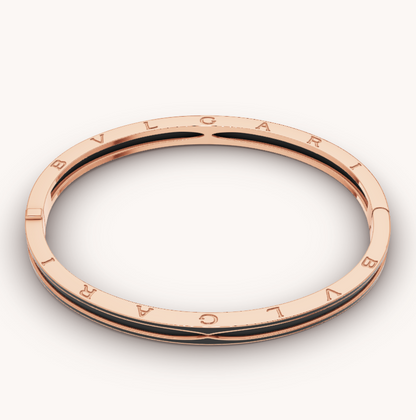 [Stars Jewelry]ZERO 1 PINK GOLD WITH MATTE BLACK CERAMIC BRACELET