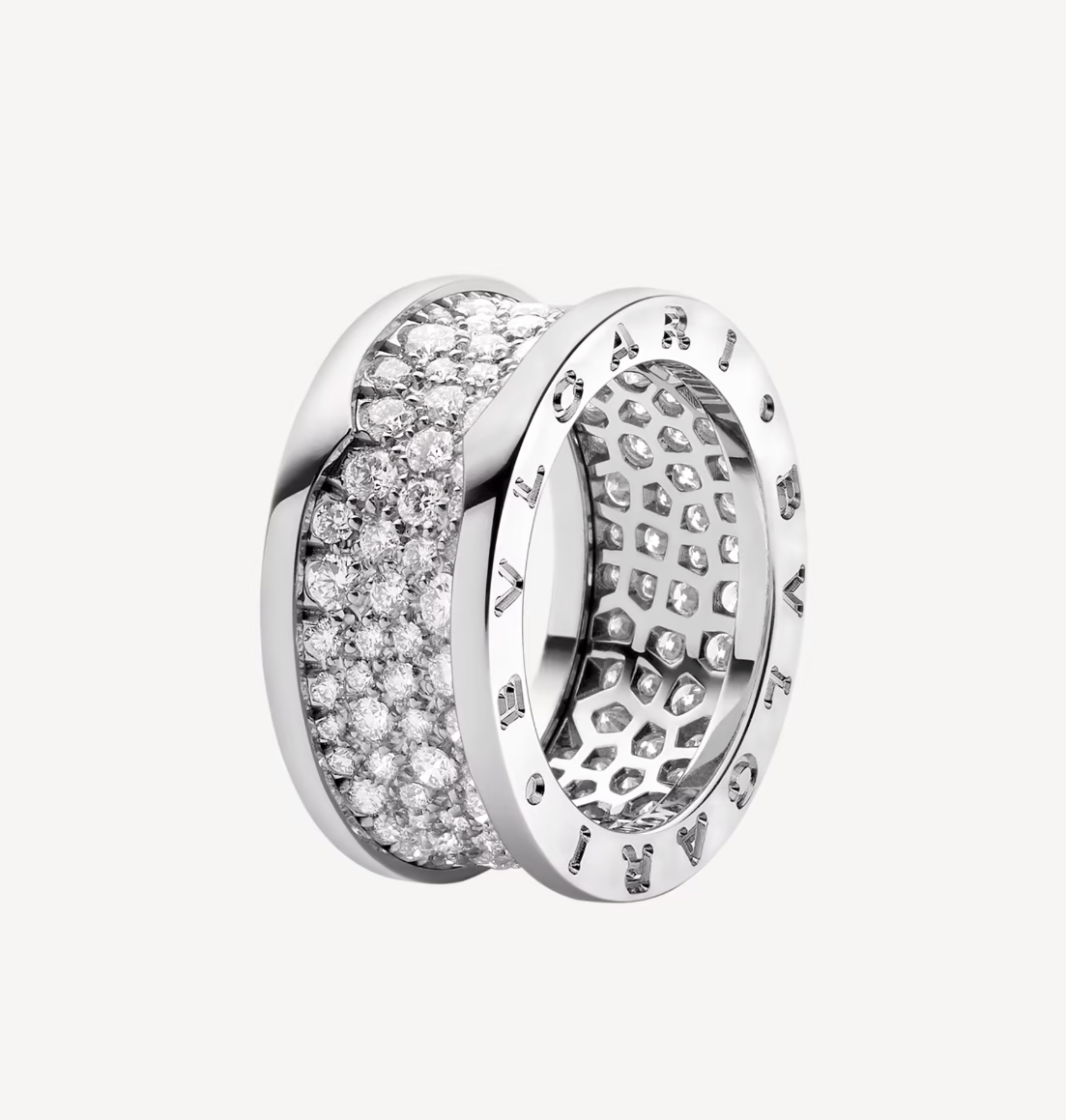 [Stars Jewelry]ZERO 1 WITH PAVED DIAMONDS ON THE SPIRAL RING