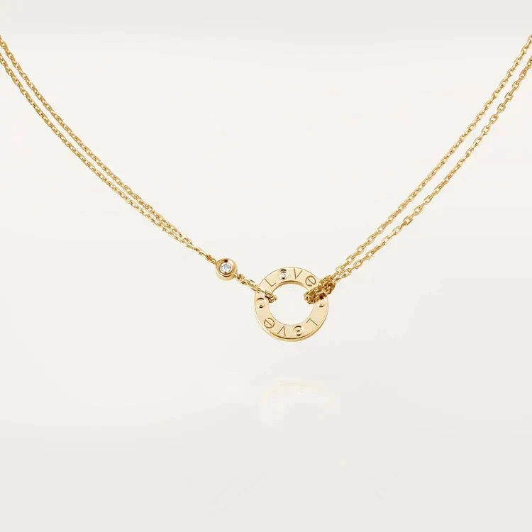 [Stars Jewelry]LOVE NECKLACE 16MM 2 DIAMONDS