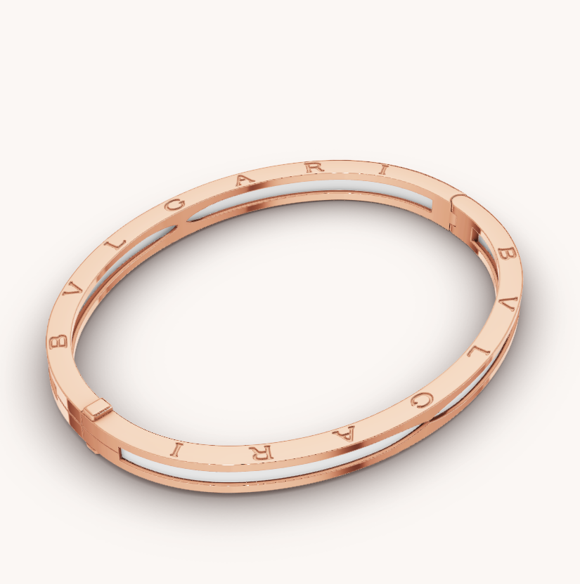 [Stars Jewelry]ZERO 1 PINK GOLD WITH WHITE CERAMIC BRACELET