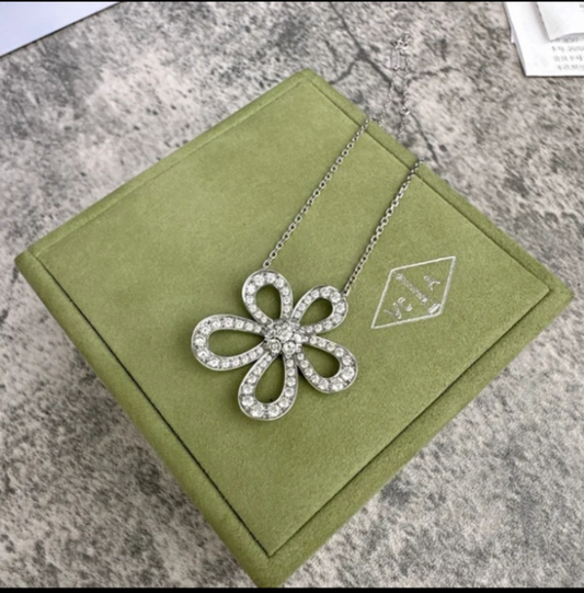 [Stars Jewelry]Flowerlace Diamond Pavé NECKLACE