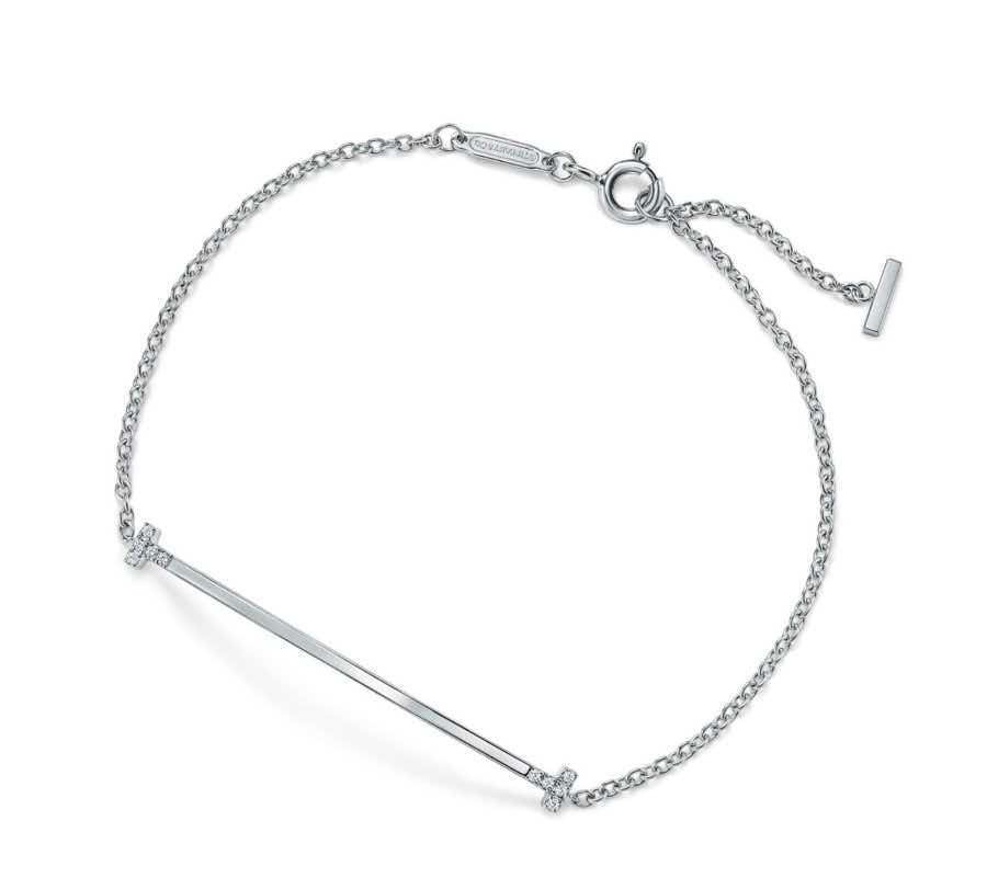 [Stars Jewelry]Tiffany & Co. Tiffany T Smile Double T Diamond Link Bracelet