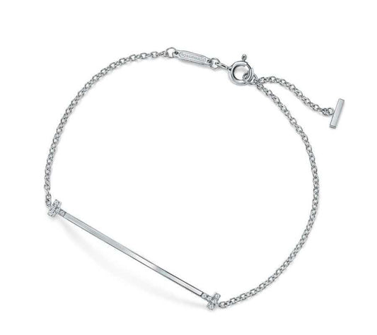 [Stars Jewelry]Tiffany & Co. Tiffany T Smile Double T Diamond Link Bracelet