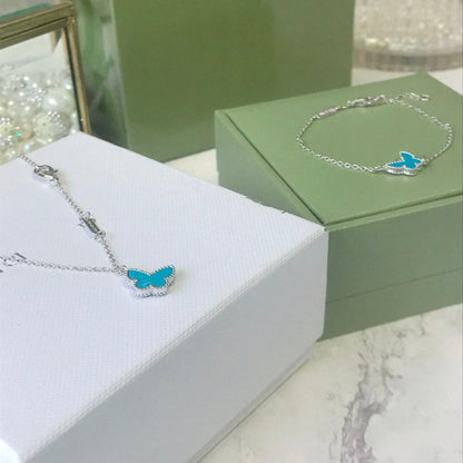 [Stars Jewelry]BUTTERFLY TURQUOISE BUTTERFLY BRACELET SILVER