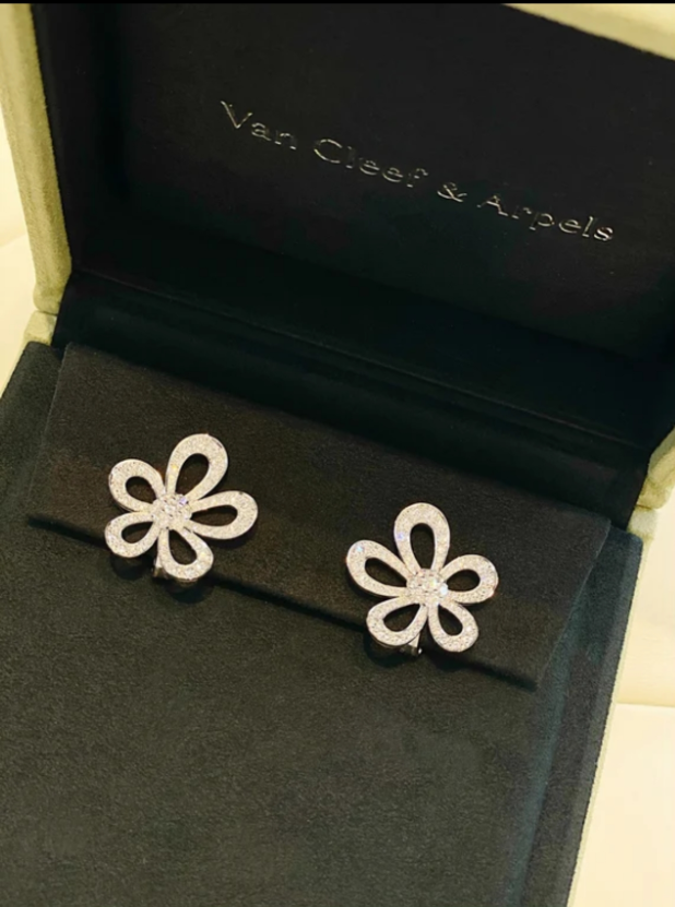 [Stars Jewelry]Flowerlace Diamond Pavé Earrings