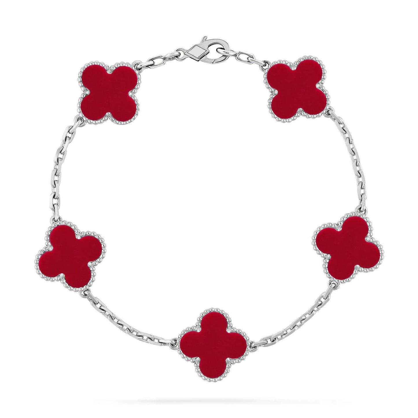 [Stars Jewelry] CLOVER 5 MOTIF RED CORNELIAN BRACELET COLLECTION