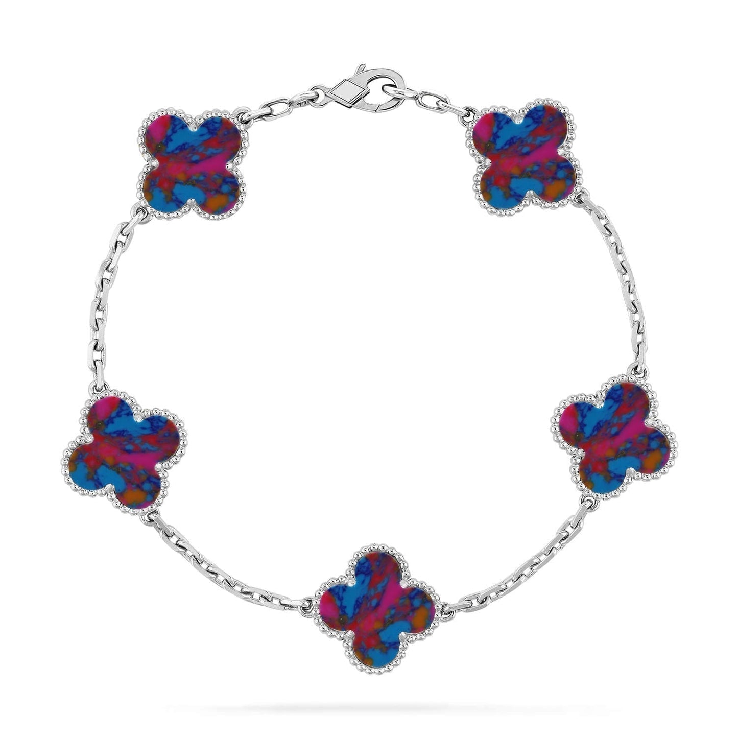 [Stars Jewelry]CLOVER 5 MOTIF COLOR GEMSTONES BRACELET COLLECTION