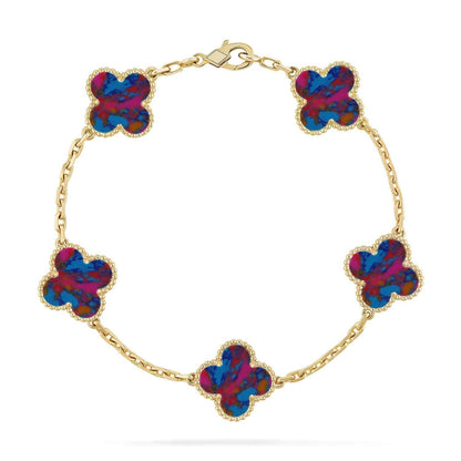 [Stars Jewelry]CLOVER 5 MOTIF COLOR GEMSTONES BRACELET COLLECTION