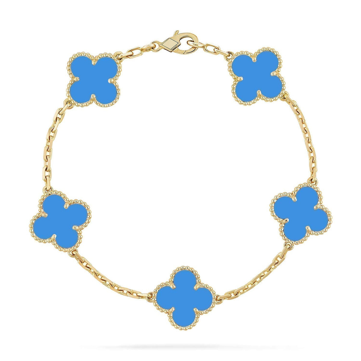 [Stars Jewelry] CLOVER 5 MOTIF BLUE AGATE BRACELET COLLECTION