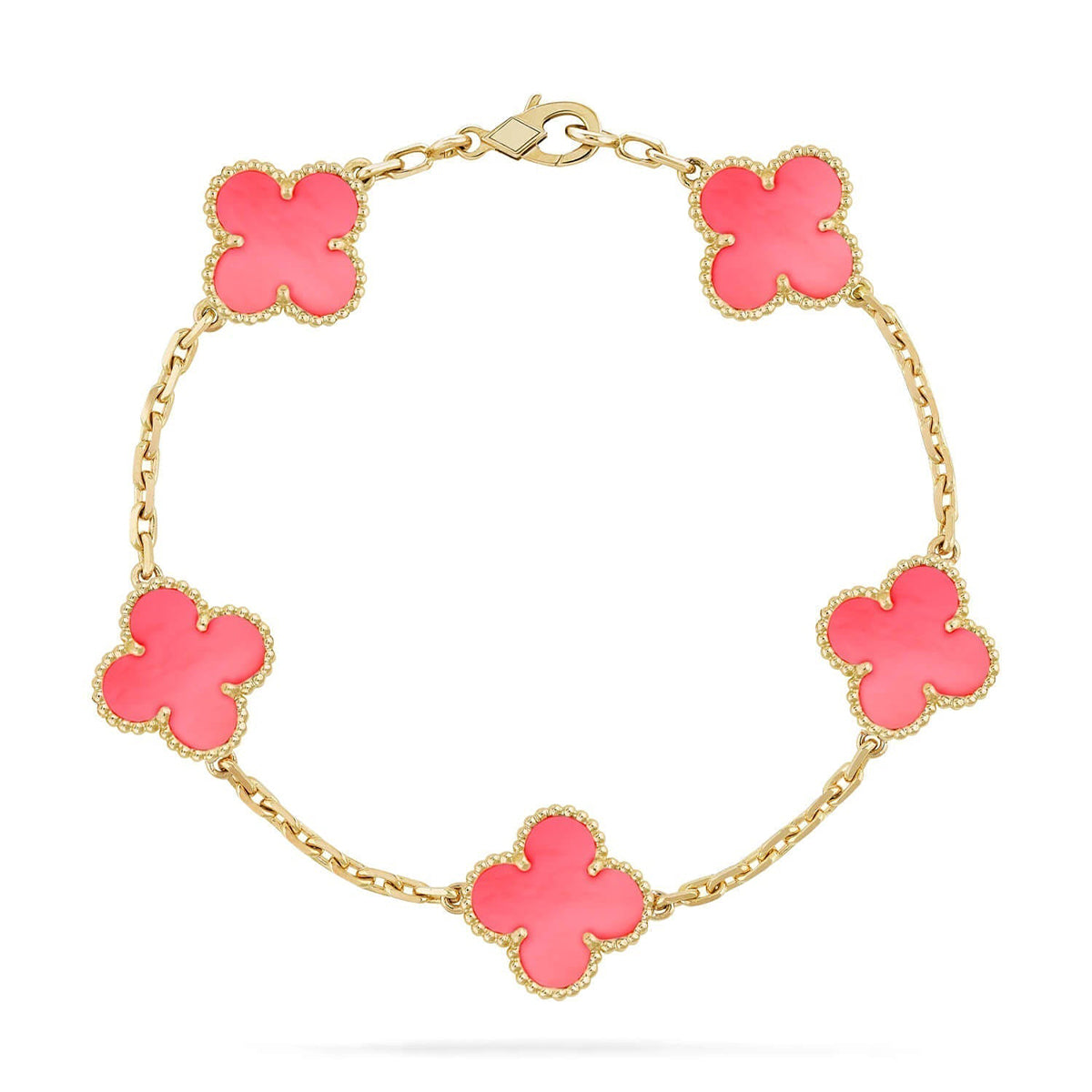 [Stars Jewelry] CLOVER 5 MOTIFS  PINK MOP BRACELET COLLECTION