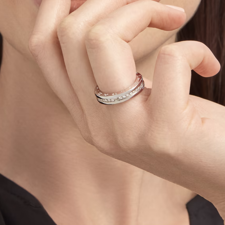 [Stars Jewelry]ZERO 1 ONE-BAND PAVED DIAMONDS ON THE SPIRAL RING