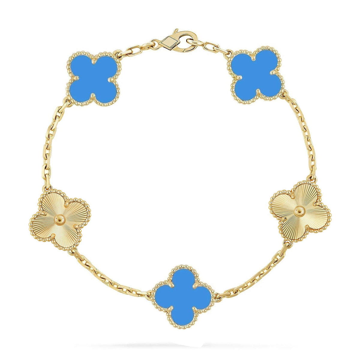 [Stars Jewelry] CLOVER 5 MOTIF BLUE AGATE BRACELET COLLECTION
