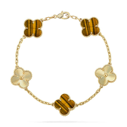 [Stars Jewelry] CLOVER 5 MOTIFS TIGER EYE BRACELET COLLECTION