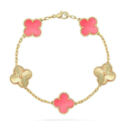 [Stars Jewelry] CLOVER 5 MOTIFS  PINK MOP BRACELET COLLECTION