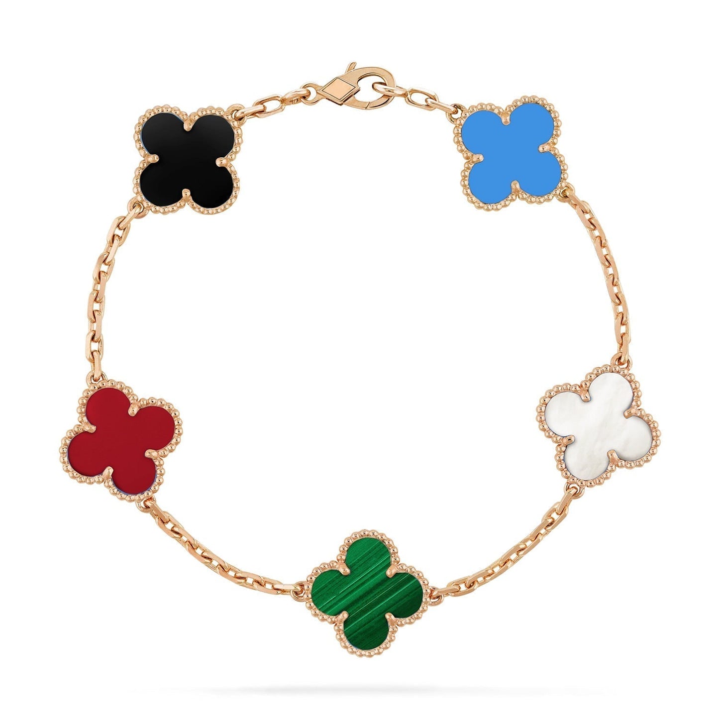 [Stars Jewelry]CLOVER 5 MOTIFS MULTICOLOR BRACELET