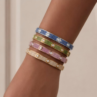 [Stars Jewelry]2026 PAVE GEMSTONE LOVE BRACELET 6.1MM 10 DIAMONDS