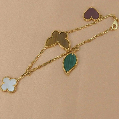 [Stars Jewelry]LUCKY SPRING 5 MOTIF GOLD BRACELET