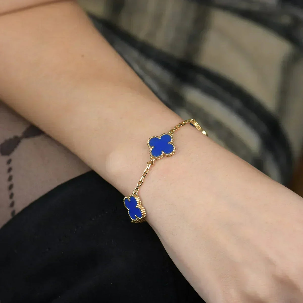 [Stars Jewelry] CLOVER 5 MOTIF BLUE AGATE BRACELET COLLECTION