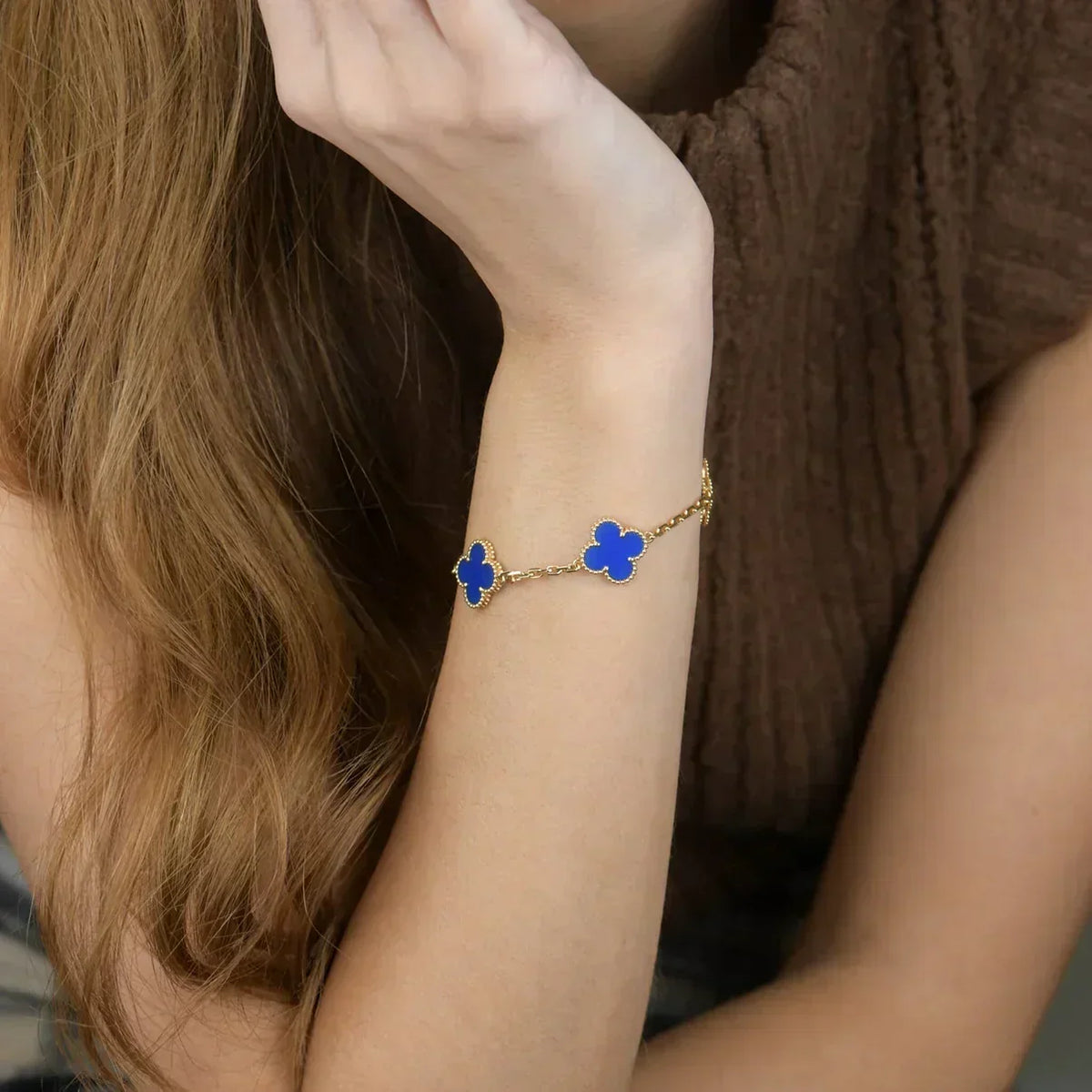 [Stars Jewelry] CLOVER 5 MOTIF BLUE AGATE BRACELET COLLECTION