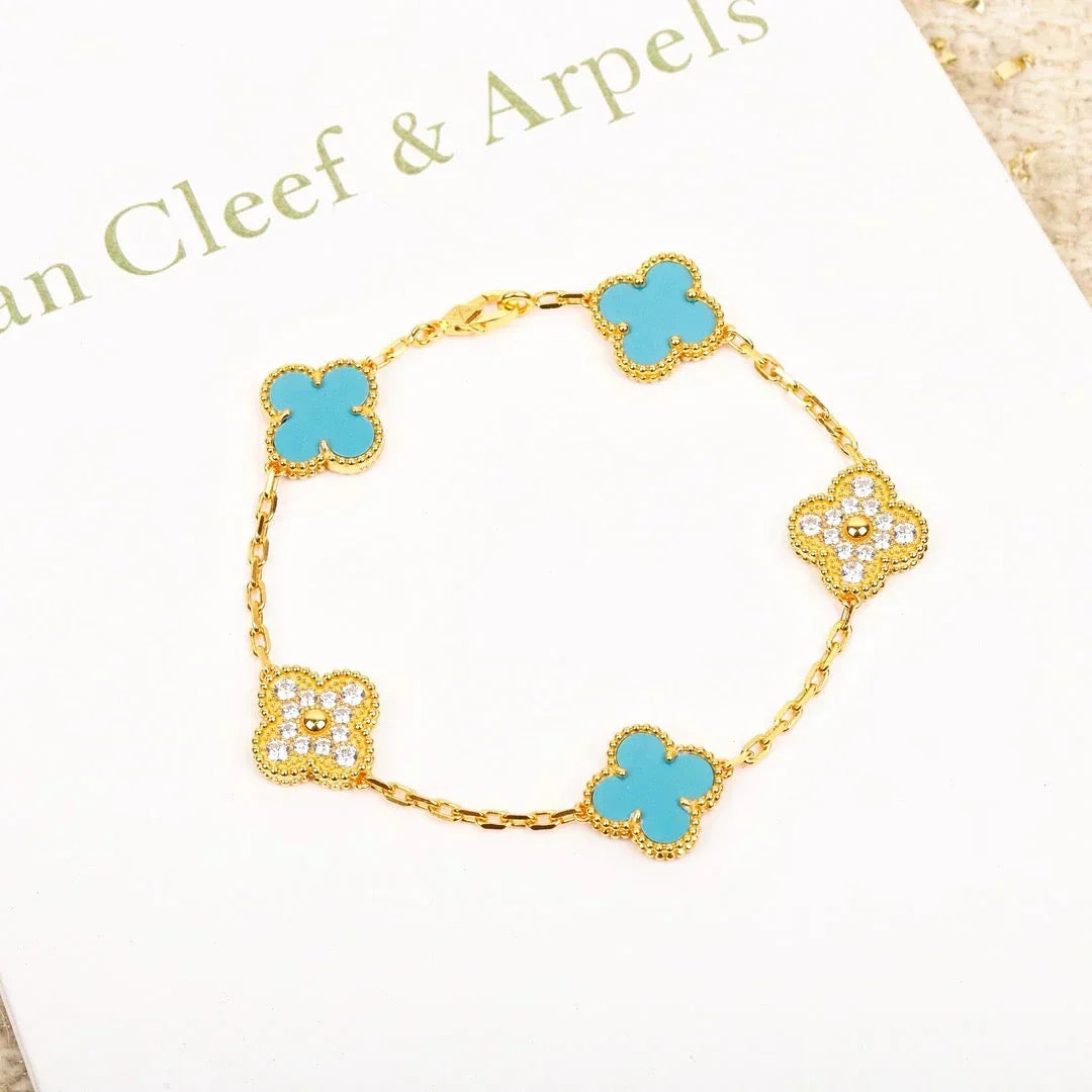 [Stars Jewelry] CLOVER 5 MOTIF TURQUOISE BRACELET COLLECTION