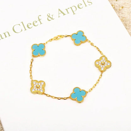 [Stars Jewelry] CLOVER 5 MOTIF TURQUOISE BRACELET COLLECTION