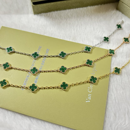 [Stars Jewelry]CLOVER 6 MOTIF MALACHITE BRACELET
