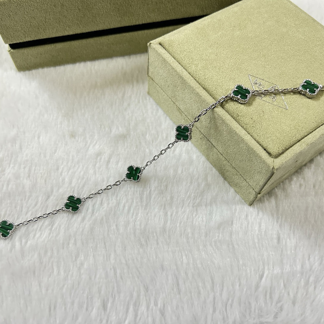[Stars Jewelry]CLOVER 6 MOTIF MALACHITE BRACELET