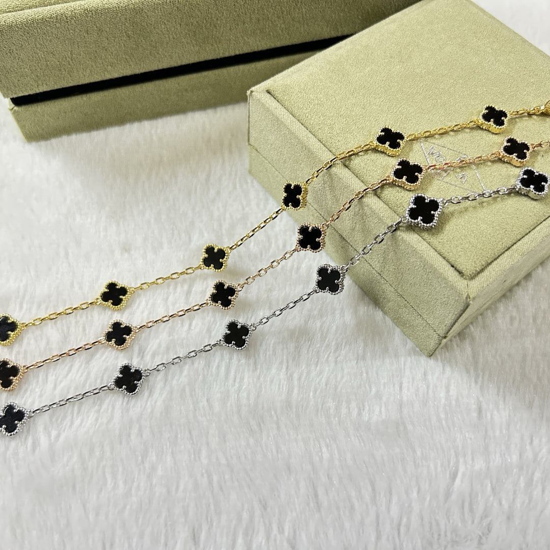 [Stars Jewelry]CLOVER 6 MOTIF  ONYXS BRACELET