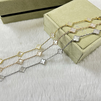 [Stars Jewelry]CLOVER 6 MOTIF WHITE MOP BRACELET