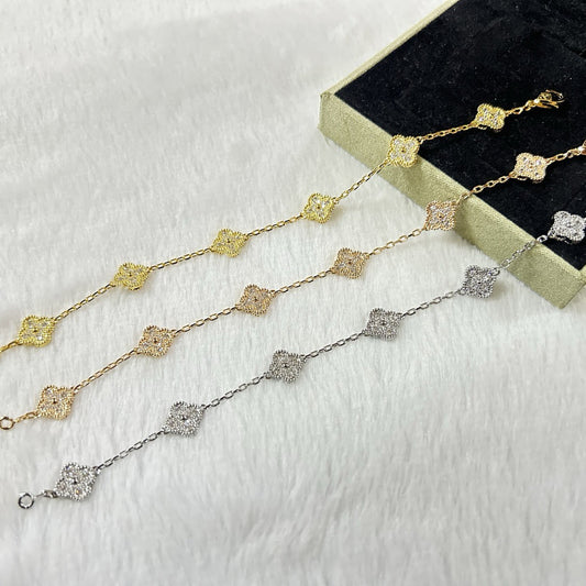[Stars Jewelry]CLOVER 6 MOTIF DIAMOND BRACELET