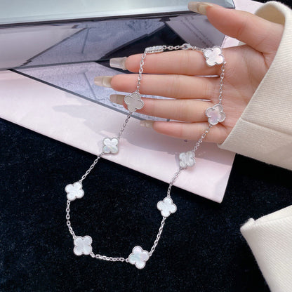 [Stars Jewelry]CLOVER 10 MOTIFS WHITE MOTHER OF PEARL NECKLACE