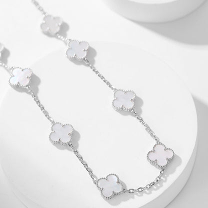 [Stars Jewelry]CLOVER 10 MOTIFS WHITE MOTHER OF PEARL NECKLACE