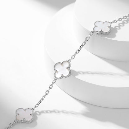 [Stars Jewelry]CLOVER 10 MOTIFS WHITE MOTHER OF PEARL NECKLACE