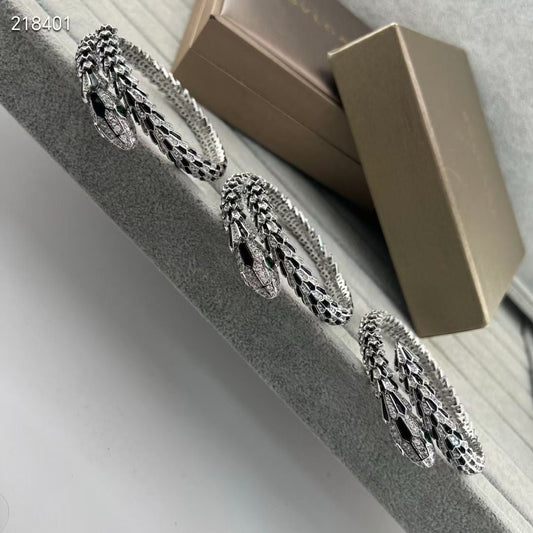 [Stars Jewelry】NEW OBSIDIAN & DIAMOND SERPENT BRACELET