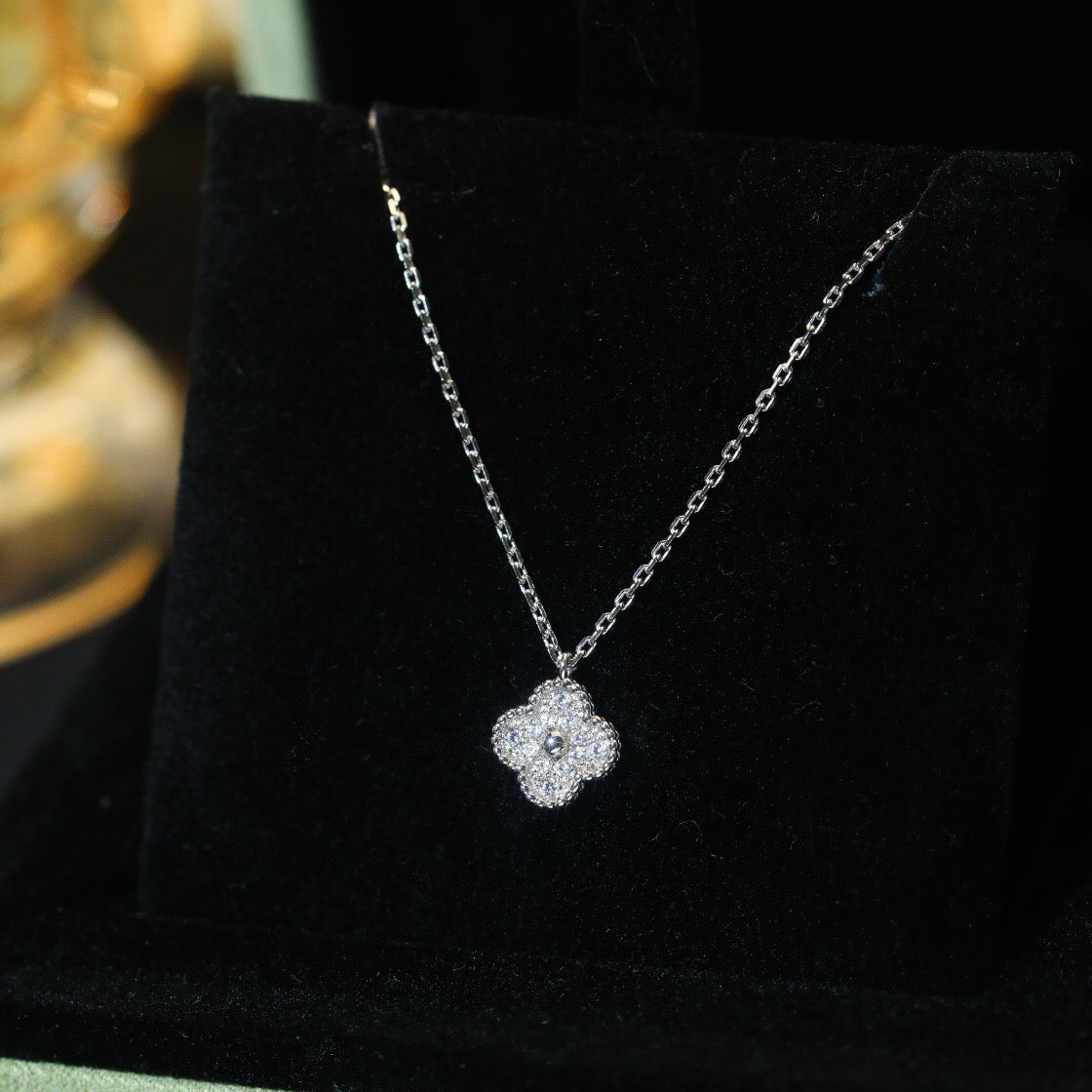 [Stars Jewelry]CLOVER MINI 9.5MM PENDANT DIAMOND NECKLACE