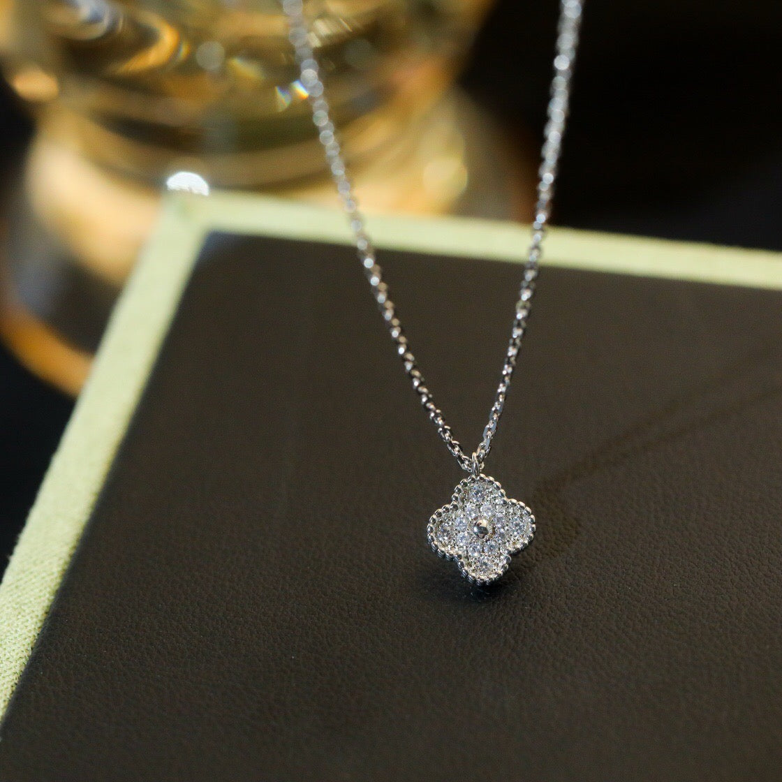 [Stars Jewelry]CLOVER MINI 9.5MM PENDANT DIAMOND NECKLACE