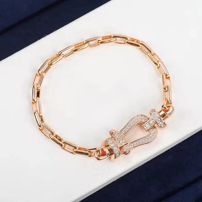 [Stars Jewelry]FORCE LARGE HORSESHOE CLASP  METAL BRACELET