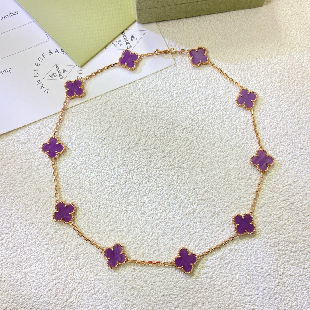[Stars Jewelry Jewelry]CLOVER 10 MOTIFS  PURPLE VIOLET  NECKLACE
