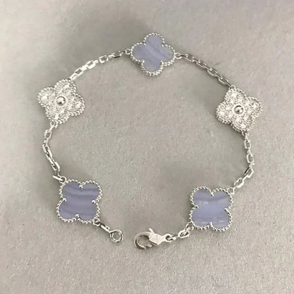 [Stars Jewelry] CLOVER 5 MOTIF PURPLE CHALCEDONY BRACELET COLLECTION