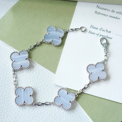 [Stars Jewelry] CLOVER 5 MOTIF PURPLE CHALCEDONY BRACELET COLLECTION