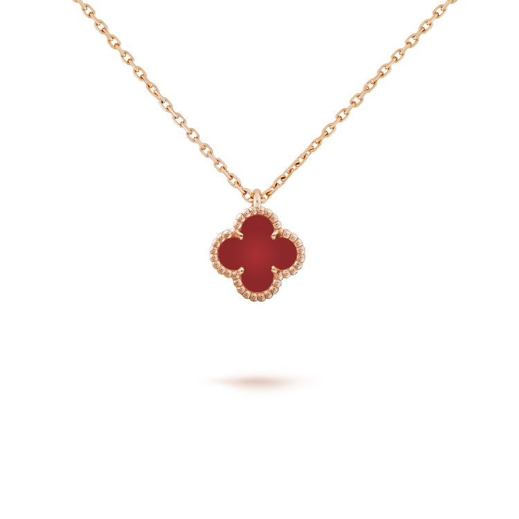 [Stars Jewelry]CLOVER MINI 9.5MM WHITE CARNELIANS NECKLACE