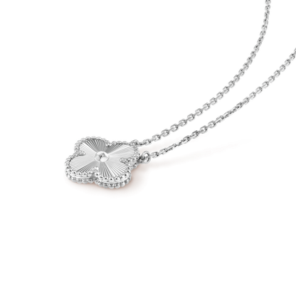[Stars Jewelry]CLOVER 15MM LASER NECKLACE SILVER