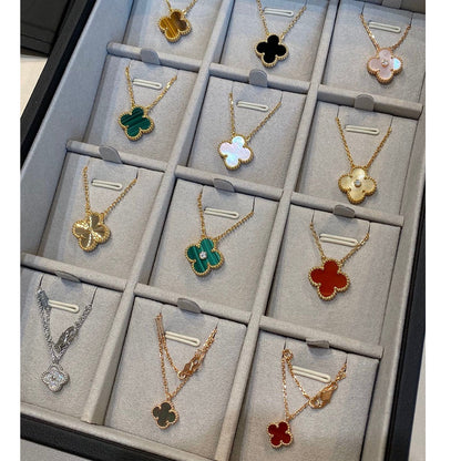 [Stars Jewelry]CLOVER 15MM DIAMOND SINGLE FLOWER NECKLACE