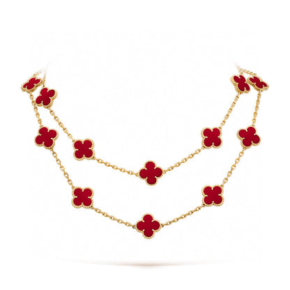 [Stars Jewelry]CLOVER 20 MOTIFS CARNELIAN NECKLACE