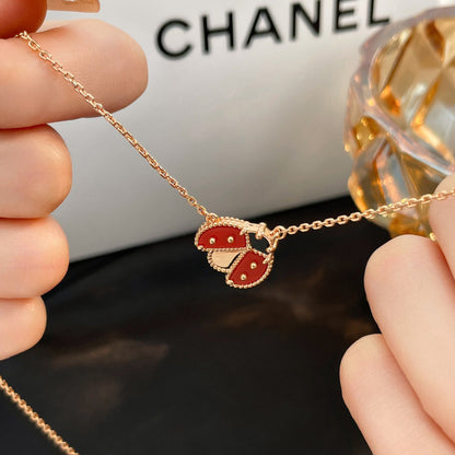 [Stars Jewelry]LUCKY  CARNELIANS LADYBUG NECKLACE