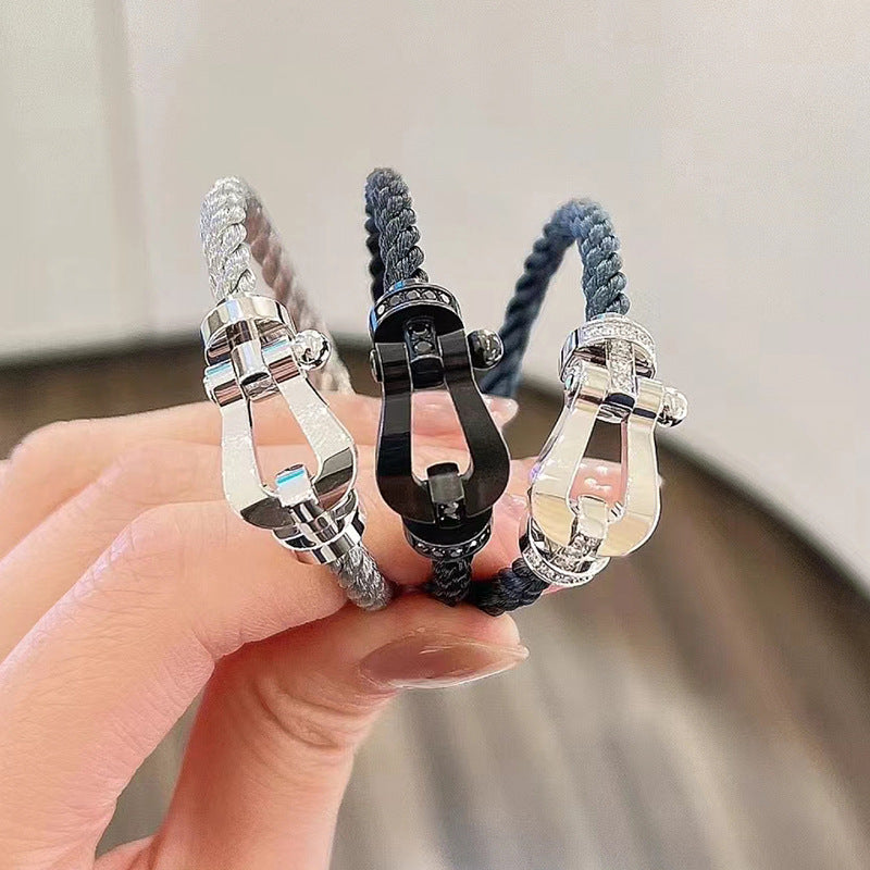 [Stars Jewelry]FORCE LARGE HORSESHOE FULL DIAMOND BRACELET SILVER