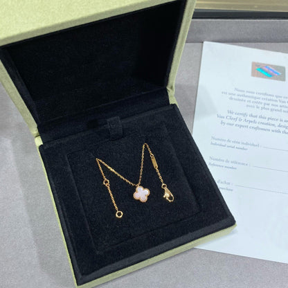 [Stars Jewelry]CLOVER 15MM PINK MOTHER-OF-PEARL SINGLE FLOWER NECKLACE
